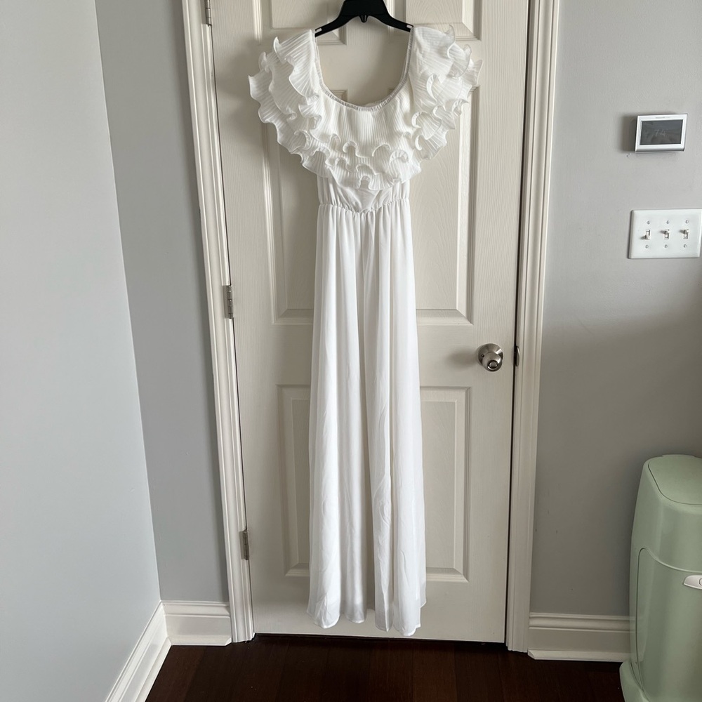 White off the shoulder maxi dress